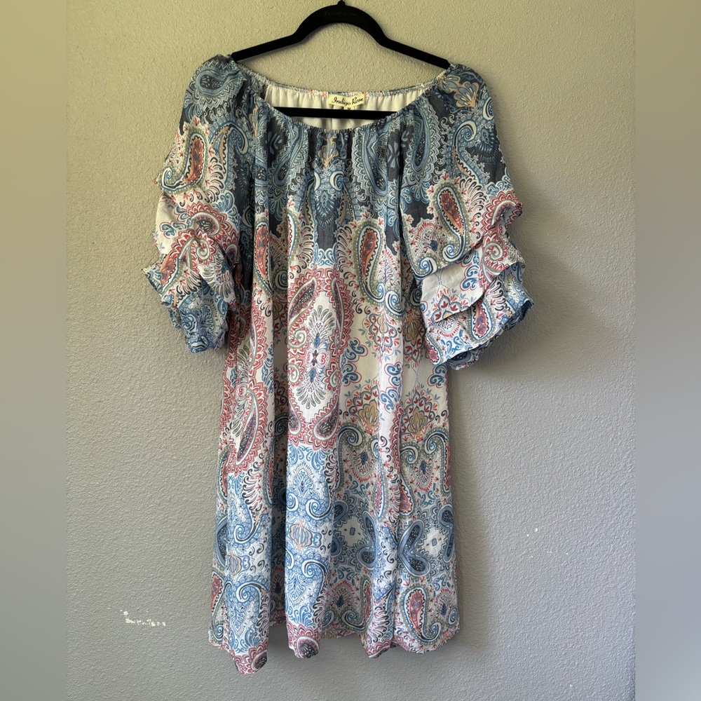 Bohemian Paisley Off-Shoulder Dress